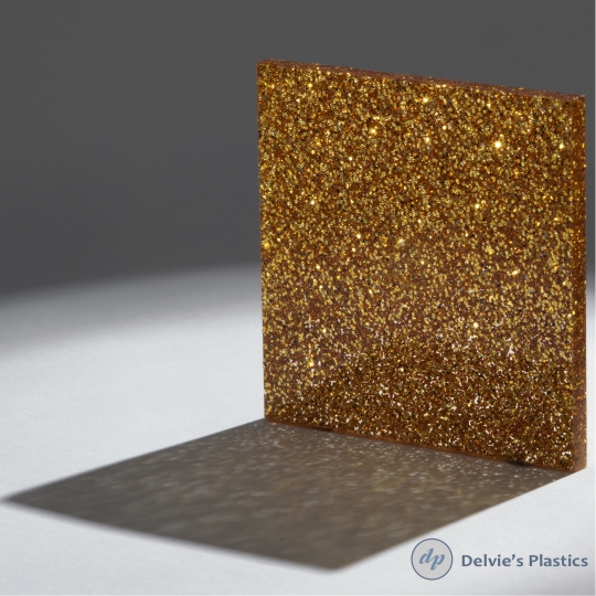 Gold Glitter Acrylic Sheet: Delvie's Plastics Inc.